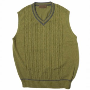 TOMORROWLAND tricot トゥモローランド トリコ 21SS 日本製 オーガニックコットンチルデンベスト 61-02-11-02003 S OLIVE Vネック ニット