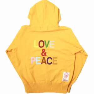 Perfect ribs x A LOVE MOVEMENT パーフェクトリブス 23SS BASIC HOODIE LOVE & PEACE プルオーバーパーカー PR3120112A L Yellow