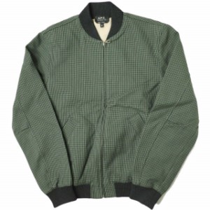 A.P.C. アーペーセー PLAID BOMBER JACKET チェックボンバージャケット 24203-1-31231 XS KHAKI リブ ブルゾン アウター