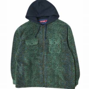 新品 SUPREME シュプリーム 23AW Fleece Zip Up Hooded Shirt フリースジップアップフーデッドシャツ XXL Teal Leopard WEEK11 パーカー