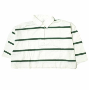 6 ROKU BEAUTY＆YOUTH ロク ビューティーアンドユース RUGGER SHIRT SHORT ラガーシャツ 8617-241-0351 WHITE ボーダー ポロシャツ