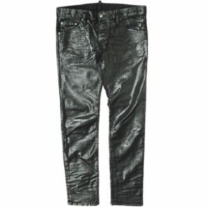 DSQUARED2 ディースクエアード 17SS CLEMENT JEAN クレメントジーンズ ウレタンコーティングデニムパンツ S74LB0096 S39781 48 ブラック