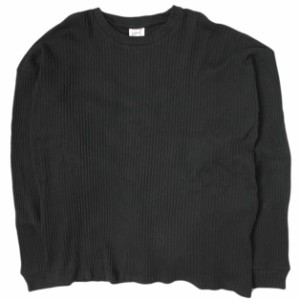 新品 BASERANGE ベースレンジ ポルトガル製 SHAW LONG SLEEVE シャウ ロングスリーブ XS BLACK 変形 リブ カットソー トップス