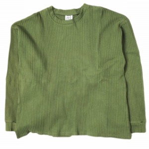 BASERANGE ベースレンジ ポルトガル製 SHAW LONG SLEEVE シャウ ロングスリーブ XS GREEN 変形 リブ カットソー トップス