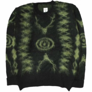 South2 West8 サウスツーウェストエイト Loose Fit Sweater Mohair / S2W8 Native ネイティブ柄 モヘヤクルーネックニット FK870 XS BLK