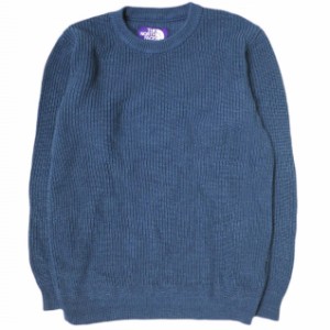 THE NORTH FACE PURPLE LABEL ザ・ノースフェイス COOLMAX CREW NECK SWEATER 畦編み クールマックスクルーネックニット NT6601N M Blue