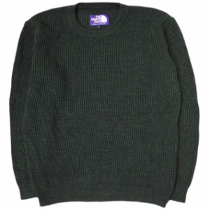 THE NORTH FACE PURPLE LABEL ザ・ノースフェイス COOLMAX CREW NECK SWEATER 畦編み クールマックスクルーネックニット NT6601N M Black