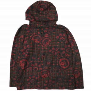 Engineered Garments エンジニアードガーメンツ Long Sleeve Hoody - Floral Knit フローラルニット プルオーバーパーカー S RED/BLACK