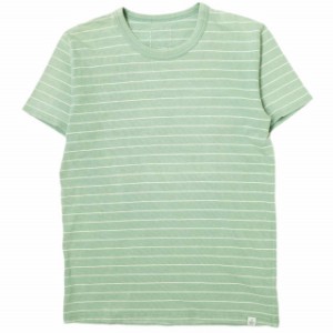 visvim ビズビム 17SS 日本製 MID BORDER TEE S/S ミッドボーダーショートスリーブTシャツ 0117105010022 1 グリーン 半袖 トップス