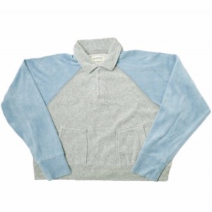 BEAMS BOY ビームスボーイ 23AW 2-tone velor pullover ツートーンベロアプルオーバー 13-14-0107-454 Free ブルー/グレー ポロシャツ