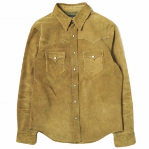 RRL ダブルアールエル スエードウエスタンシャツジャケット 782819308001 S ブラウン 革ジャン カウレザー Double RL 定価253,000円