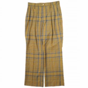 WELLDER ウェルダー 20AW 日本製 One Tuck Check Flare Trousers 1タックチェックフレアトラウザーズ WL20APT07 0 オレンジ パンツ