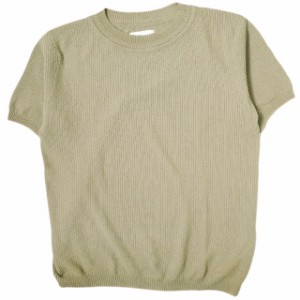 ALLEGE アレッジ 日本製 S/S COTTON KNIT ショートスリーブコットンニット AL15S-KN09 1 ベージュ セーター 半袖 クルーネック