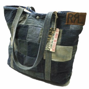 新品 RRL ダブルアールエル アメリカ製 LIMITED EDITION Patchwork Denim Tote Bag パッチワークデニムトートバッグ Indigo Double RL