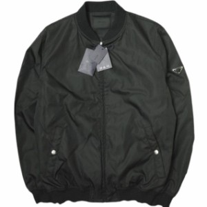 PRADA プラダ 22AW Re-Nylon PLATE LOGO BOMBER JACKET 三角プレートロゴナイロンボンバージャケット SGH038 R121 1WQ8 54 ブラック MA-1