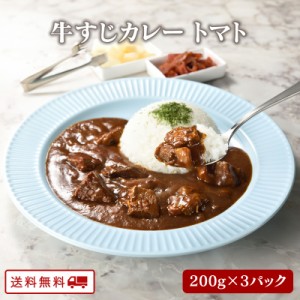 新発売 牛すじカレー（トマト味）200g×3パック 九州 ご当地 グルメ 保存食 非常食 牛すじがごろごろ お送料無料 取り寄せ 常温保存 レト