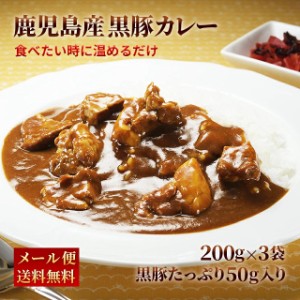 鹿児島県産黒豚カレー 200ｇ×3パック レトルト カレー 常温保存 博多 惣菜 レトルトカレー スパイス カレールー ポイント消化 ギフト ご