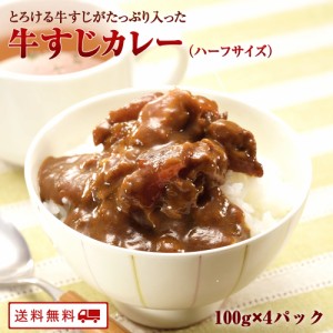 2セット購入で1パックプレゼント 祥子ちゃんの牛すじカレー【 ハーフサイズ　100ｇ×4パック】レトルト カレー 常温保存 送料無料 ハーフ