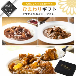 ひまわりgift 牛すじカレー 黒豚カレー ビーフカレー 各2パック合計6食 詰め合わせ グルメ 酒 送料無料