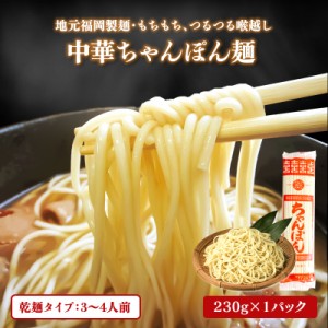 もつ鍋にオススメ ちゃんぽん麺 230g 1袋 乾麺 3,4人前 もつ鍋 ポイント消化 ご当地グルメ 詰め合わせ B級グルメ 業務用 チャンポン 九州