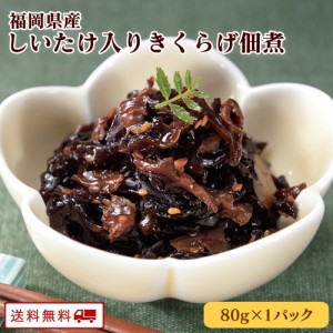 福岡県糸島産きくらげ使用 しいたけ入り国産きくらげ佃煮　80g×1パック きくらげ 国産 レトルト 常温 送料無料 椎茸 木耳 糸島 福岡