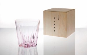 100percentSAKURASAKU glass【サクラサクグラス】ROCK 桜色　ロックグラスキッチン用品結露の現象により卓上に桜の花が咲くグラスギフト
