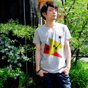 Tシャツ デザイン プリント Record レコード 半袖 VネックTシャツ メンズ 倉敷児島発 /SS