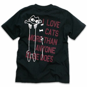 Tシャツ メンズ レディース 半袖 猫 LOVE CAT - PK Ver - ブラック ネコ ねこ 猫柄 雑貨 - メール便 - SCOPY スコーピー
