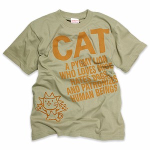 Tシャツ メンズ レディース 半袖 猫 PYGMY LION - サンドカーキ ネコ ねこ 猫柄 雑貨 - メール便 - SCOPY スコーピー