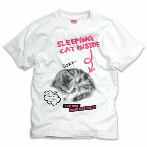 Tシャツ メンズ レディース 半袖 猫 SLEEPING CAT ネコ ねこ 猫柄 雑貨 - メール便 - SCOPY スコーピー