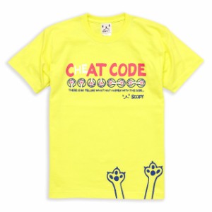 Tシャツ メンズ レディース 半袖 猫 CAT CODE - レモンイエロー ネコ ねこ 猫柄 雑貨 - メール便 - SCOPY スコーピー