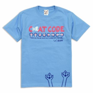 Tシャツ メンズ レディース 半袖 猫 CAT CODE - エアーブルー ネコ ねこ 猫柄 雑貨 - メール便 - SCOPY スコーピー