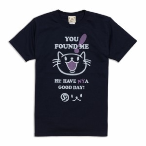 Tシャツ メンズ レディース 半袖 猫 FOUND ME - ネイビー ネコ ねこ 猫柄 雑貨 - メール便 - SCOPY スコーピー