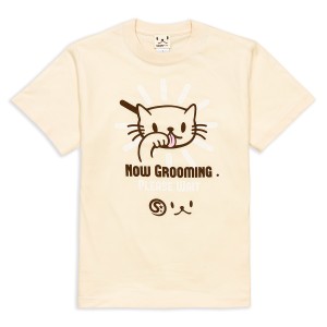 Tシャツ メンズ レディース 半袖 猫 Grooming - ナチュラル ネコ ねこ 猫柄 雑貨 - メール便 - SCOPY スコーピー