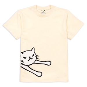 Tシャツ メンズ レディース 半袖 猫 LAZY CAT - ナチュラル ネコ ねこ 猫柄 雑貨 - メール便 - SCOPY スコーピー