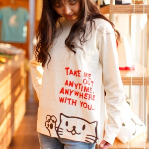 長袖 Tシャツ ロンT メンズ レディース 猫 Griper - ナチュラル ネコ ねこ 猫柄 雑貨 - メール便 - SCOPY スコーピー