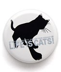 缶バッチ 猫 LIFE IS CATS ネコ ねこ 猫柄 雑貨 - メール便 - SCOPY スコーピー