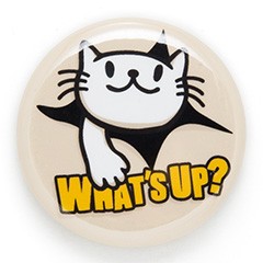 缶バッチ 猫 WHAT'S UP? ネコ ねこ 猫柄 雑貨 - メール便 - SCOPY スコーピー