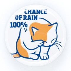 缶バッチ 猫 RAIN 100% ネコ ねこ 猫柄 雑貨 - メール便 - SCOPY スコーピー