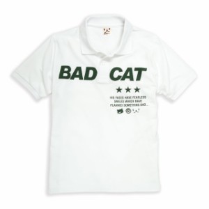 ポロシャツ メンズ レディース 半袖 猫 BAD CAT - ホワイト ネコ ねこ 猫柄 雑貨 - メール便 - SCOPY スコーピー