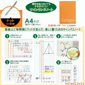 コクヨ　キャンパス　ツインリングノート　A4　ドット入り罫線