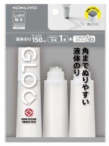 KOKUYO　GLOO 液体のり　しっかり貼る タイプ　3本パック(本体・つけ替え用ボトル)