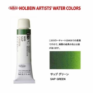 ホルベイン　Holbein　透明水彩2号（5ml) W075 サップグリーン