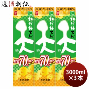 日本酒 松竹梅 天 糖質70%オフ パック 3000ml 3L 3本 宝 清酒
