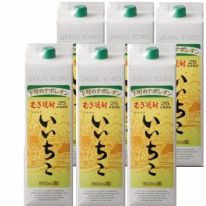 お歳暮 麦焼酎 いいちこ 麦 25度 1.8Lパック 1800ml×6本 歳暮 ギフト 父の日