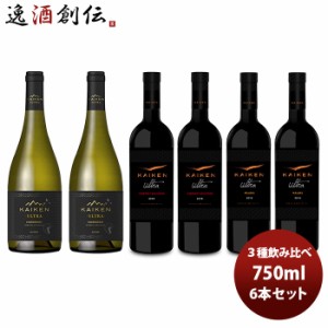 お歳暮 ワイン飲み比べセット チリ カイケンウルトラ ３種６本飲み比べセット 750ml 6本セット 歳暮 ギフト 父の日