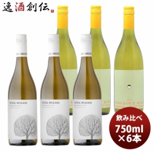 お歳暮 ワインセット ペンギンズ・キッス＆クールウッズ シャルドネ飲み比べ6本セット 750ml 6本 歳暮 ギフト 父の日