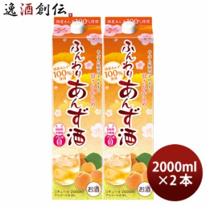 あんず酒 ふんわりあんず酒 パック 2000ml 2L 2本 リキュール 合同酒精 あんず