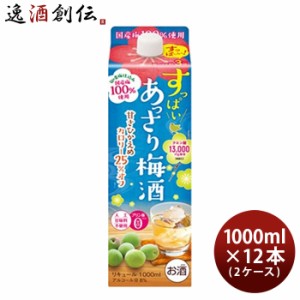 お歳暮 すっぱい あっさり梅酒 1L 1000ml 12本 2ケース 合同酒精 梅酒 パック 歳暮 ギフト 父の日