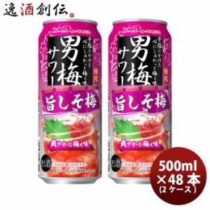 缶チューハイ サッポロ 男梅サワー 旨しそ梅 500ml × 2ケース / 48本 缶 スピリッツハイボール